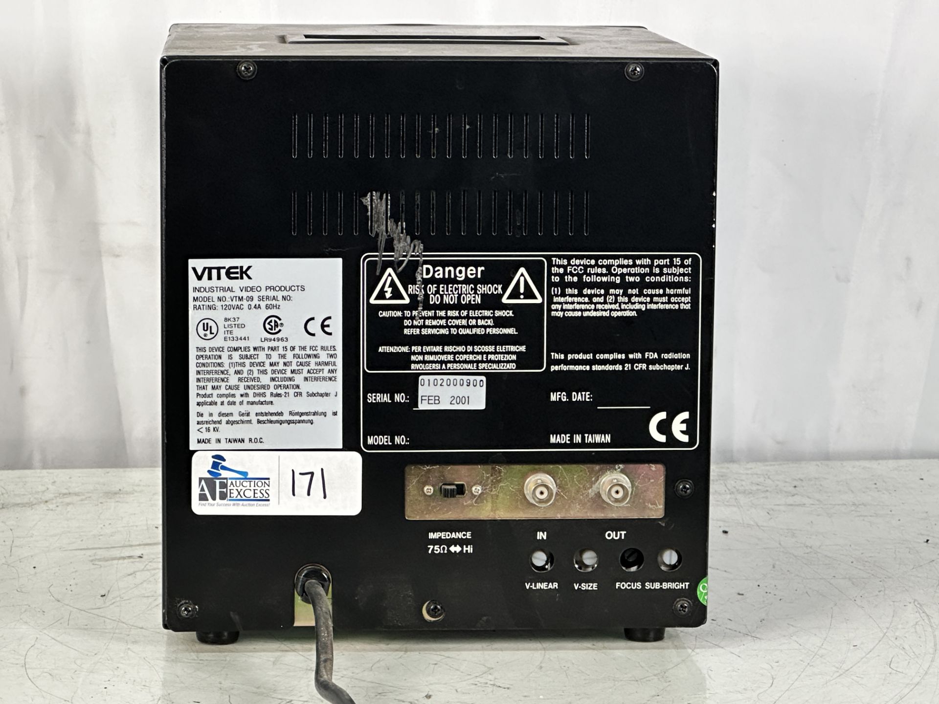 VITEK VTM-09 Video Monitor - Image 4 of 8