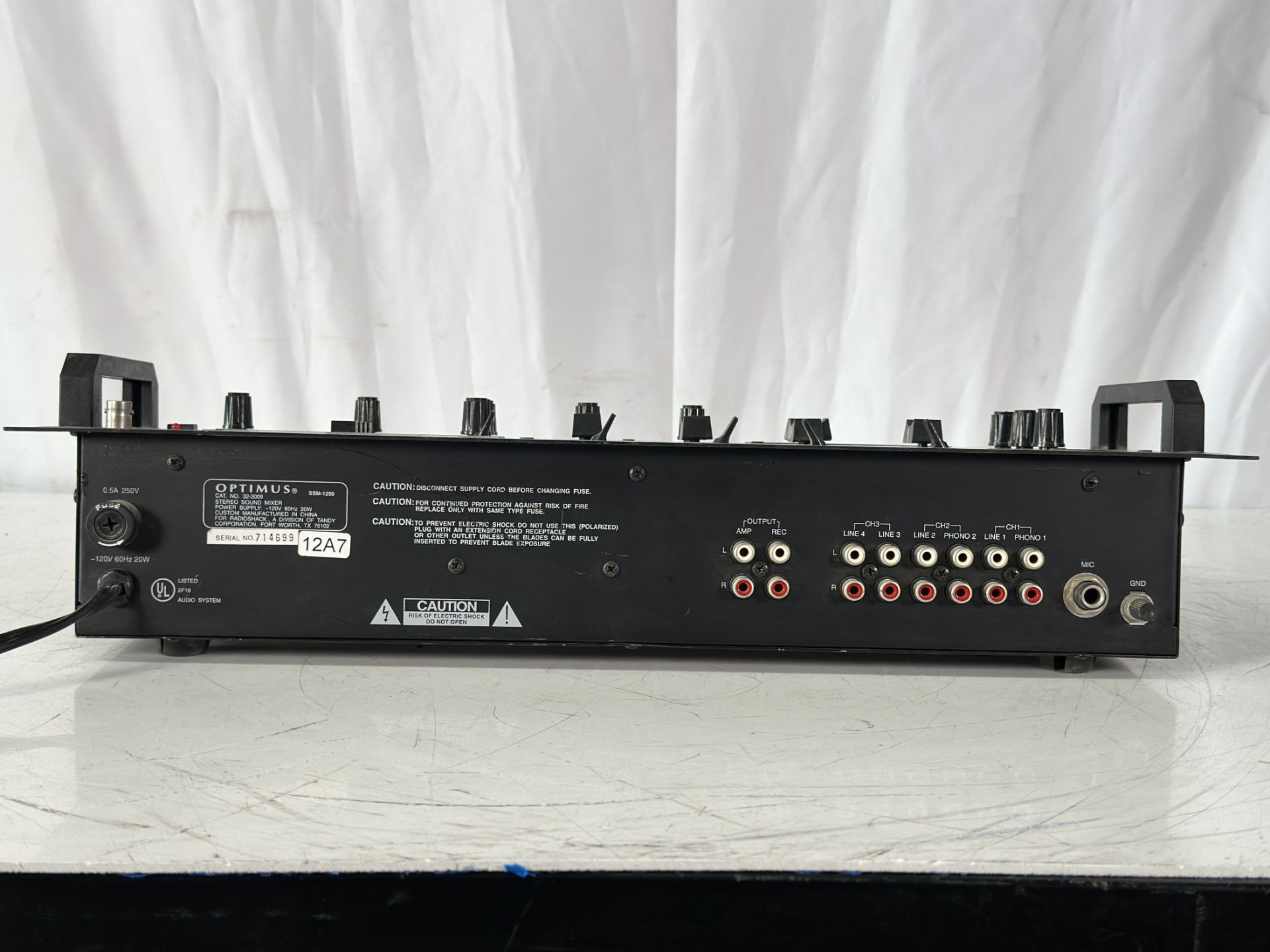 Lot of Pro Audio: Soundcraft Spirit SX, Soundcraft Spirit Folio Mixers, Optimus SSM-1250 3 Channel S - Image 7 of 11