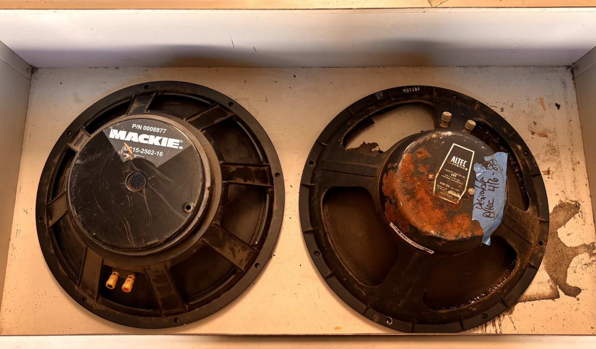 Two Speaker Woofers: Altec 416-8A Low Frequency Driver / Woofer (Needs re-coning) + Mackie 0008877 S - Image 2 of 7