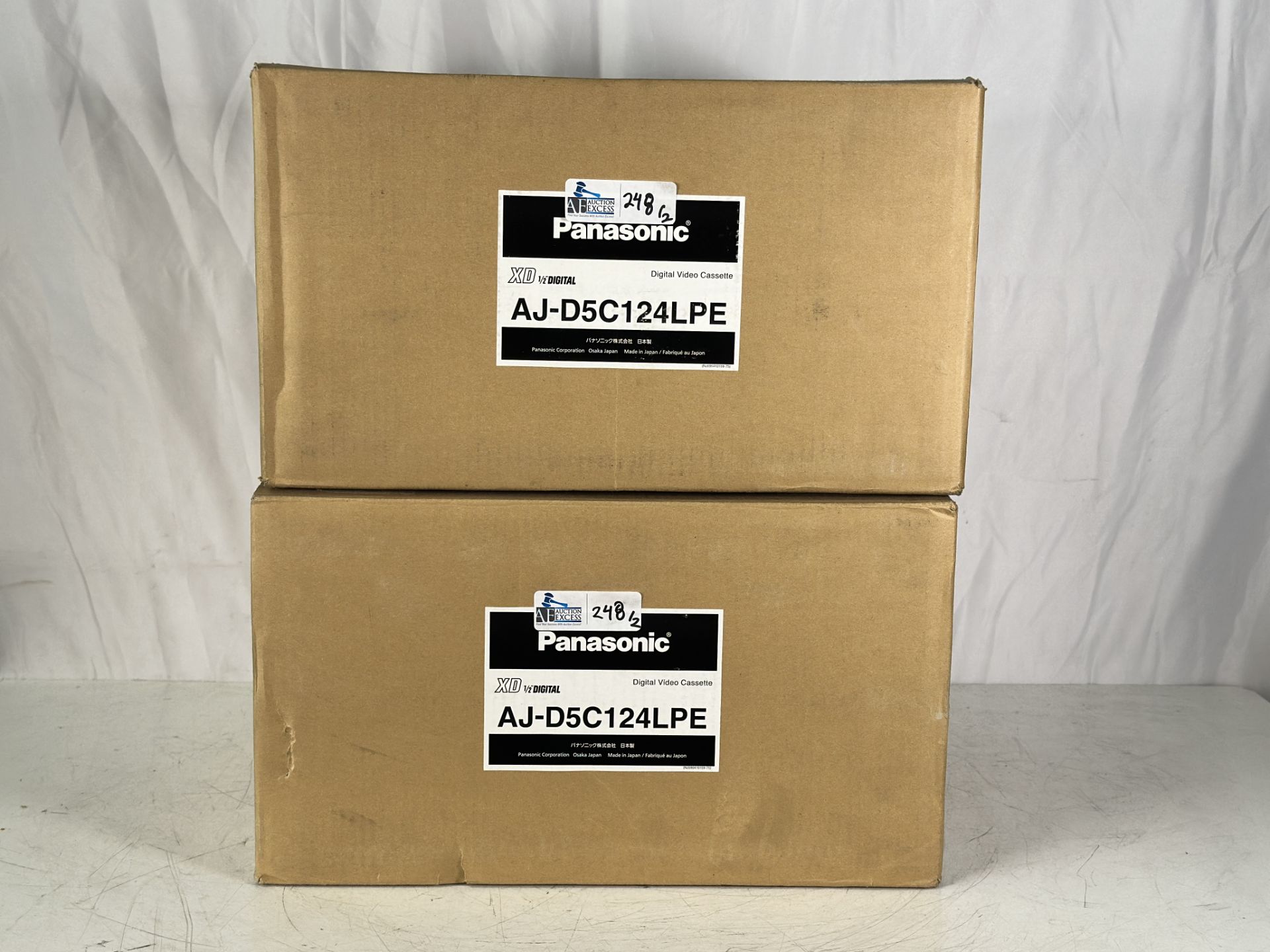2 Boxes of Panasonic AJ-D5C124L / Panasonic AJ-D5C124LPE Large D-5 HD/ D-3 Video Cassette (10 each b