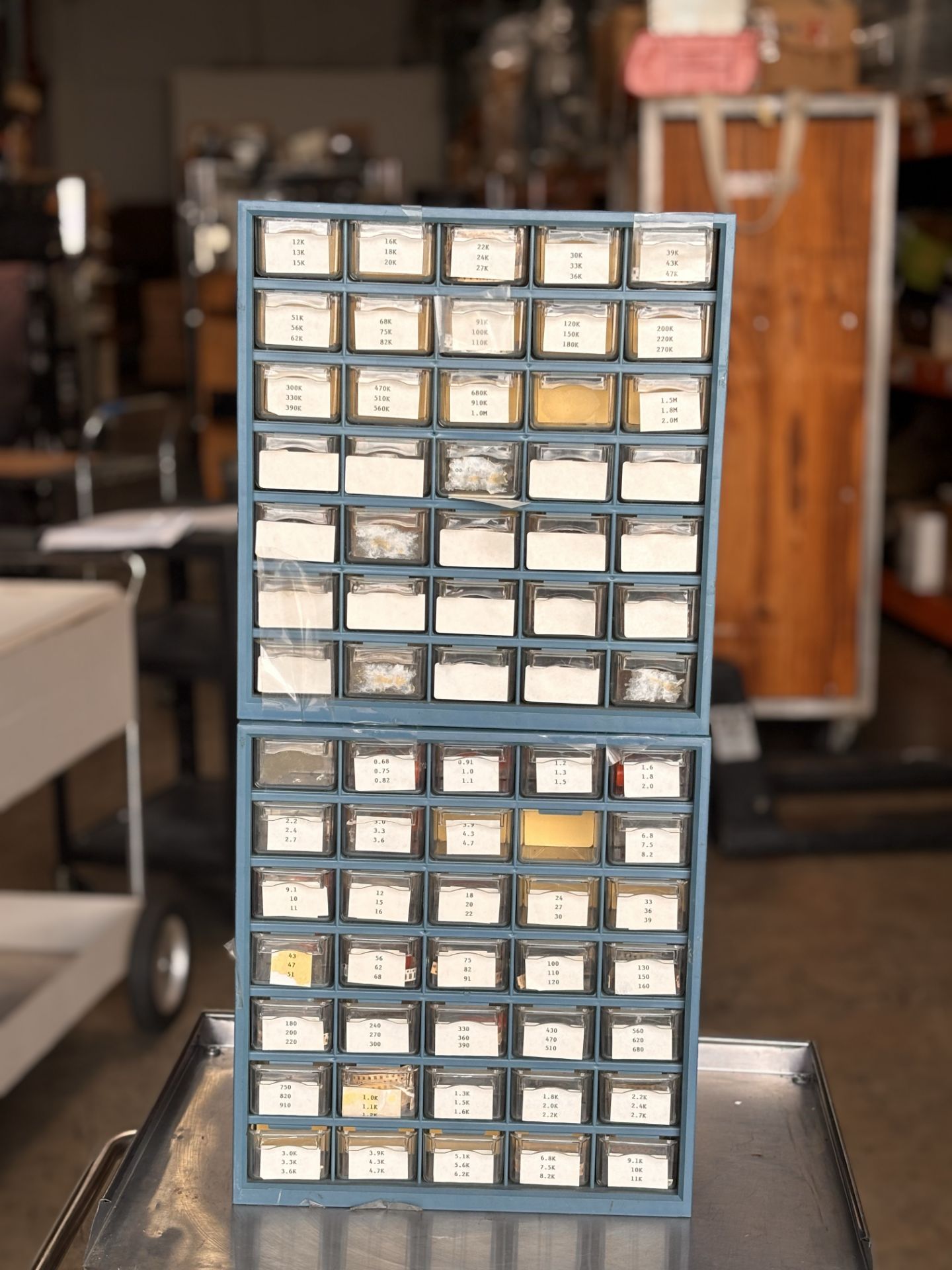 Lot of 2 Small Parts Cabinet w/ Drawers