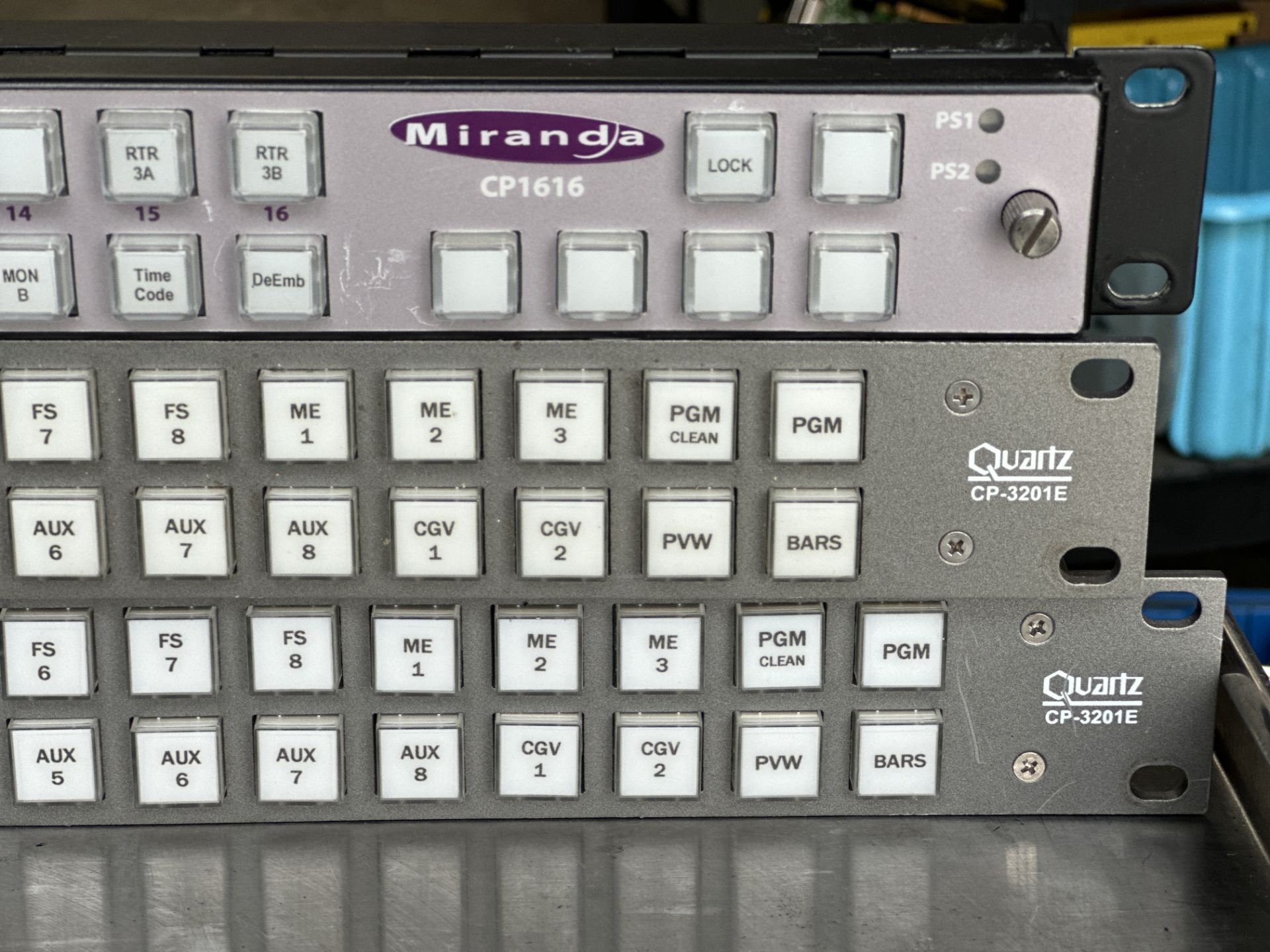 Lot of 2 Evertz CP-3201E Control Panels + Miranda CP1616 Control Panel - Image 2 of 7
