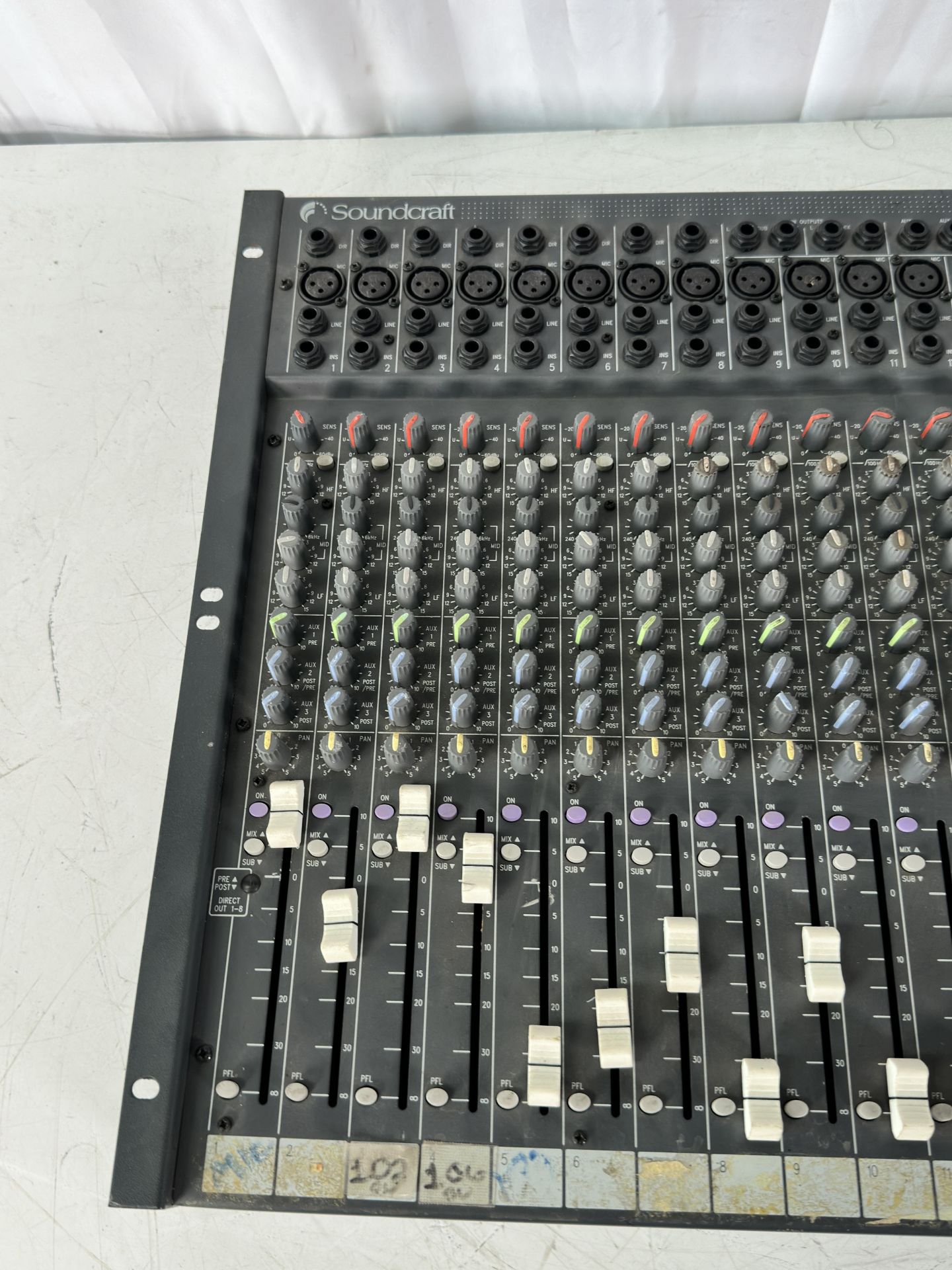 Lot of Pro Audio: Soundcraft Spirit SX, Soundcraft Spirit Folio Mixers, Optimus SSM-1250 3 Channel S - Image 10 of 11