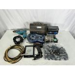 Lot of Misc Including Amazon Kindle, Makita 6404 3/8" Drill, Weller 8200 Soldering Gun, Pyle PCA1, T