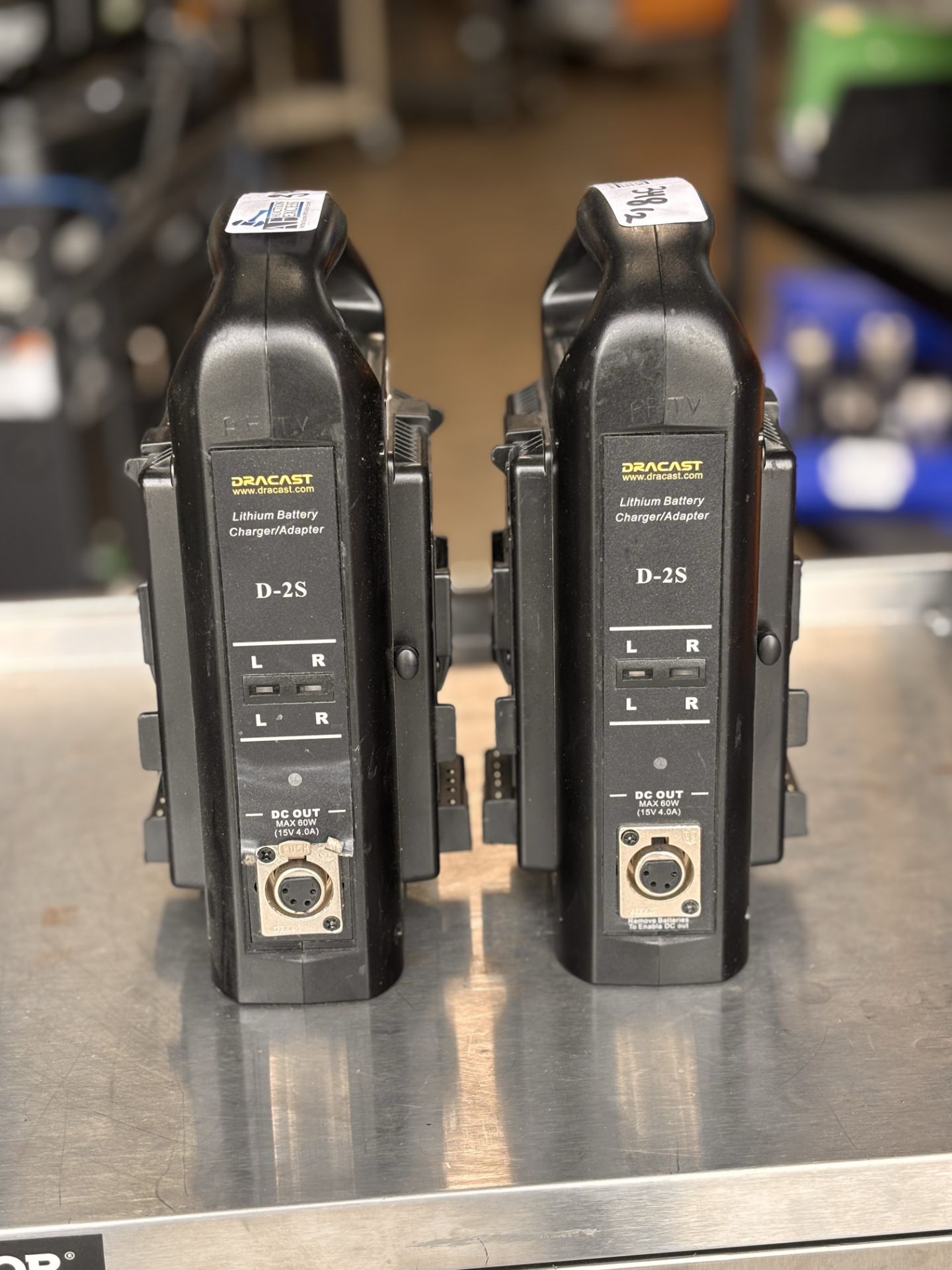 Lot of 2 Dracast V-Mount Dual Charger D-2S Lithium-Ion Battery Charger