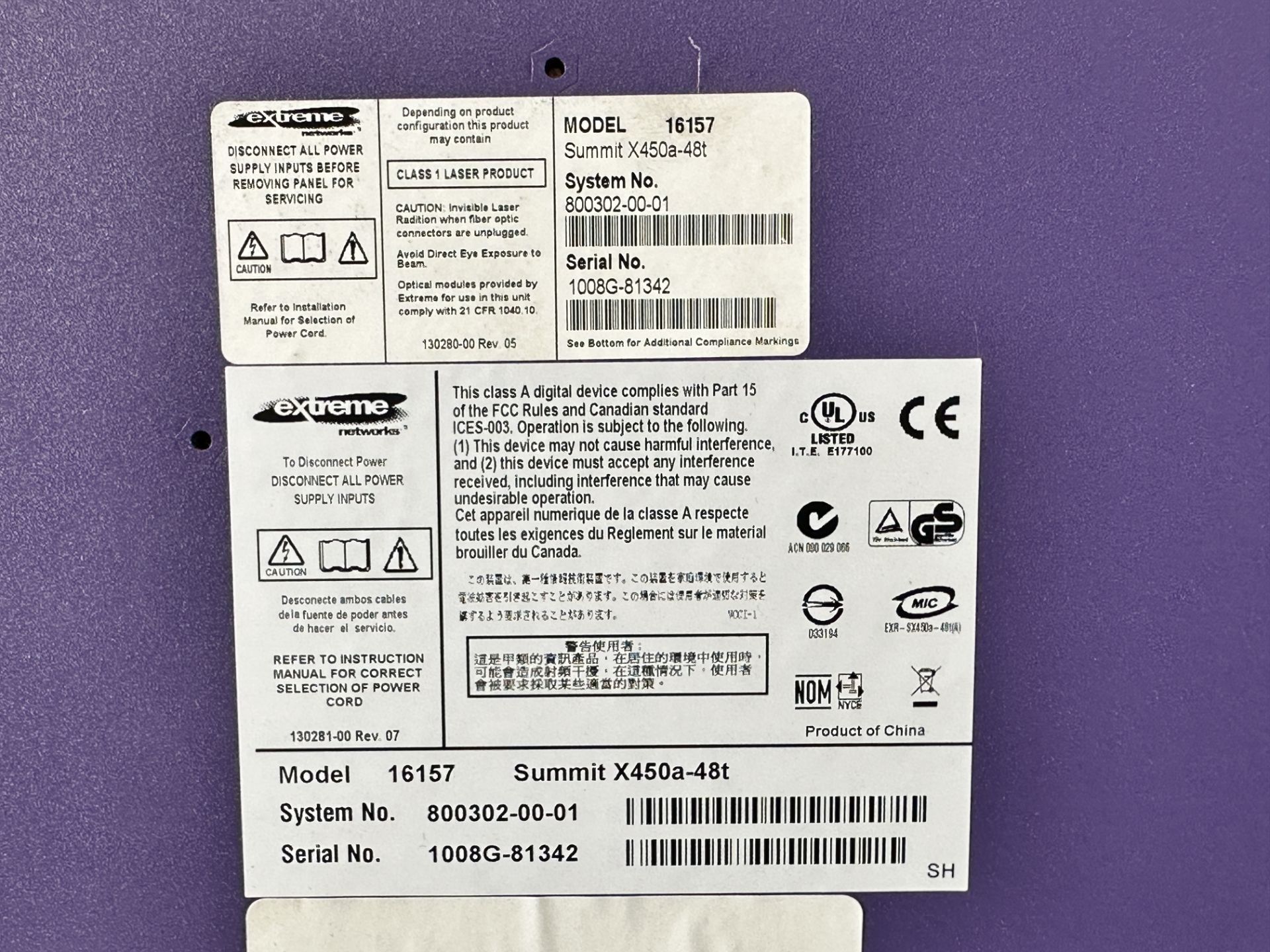 Extreme Networks Summit X450a-48T Switch - Image 4 of 4