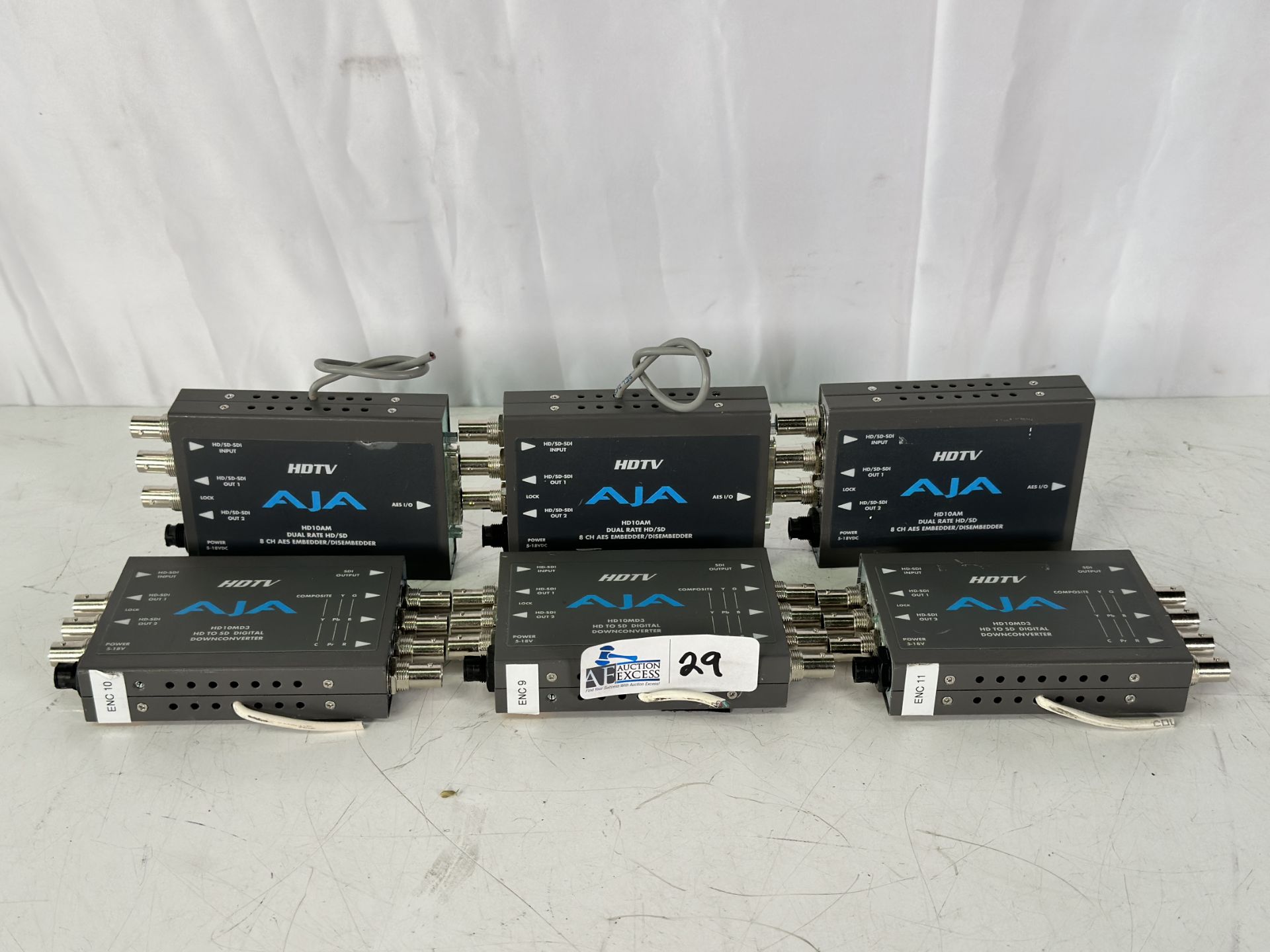 Lot of 6 AJA Converters: (3) AJA HD10MD3 HDSDI to Standard Definition Down Converter + (3) AJA HD10A