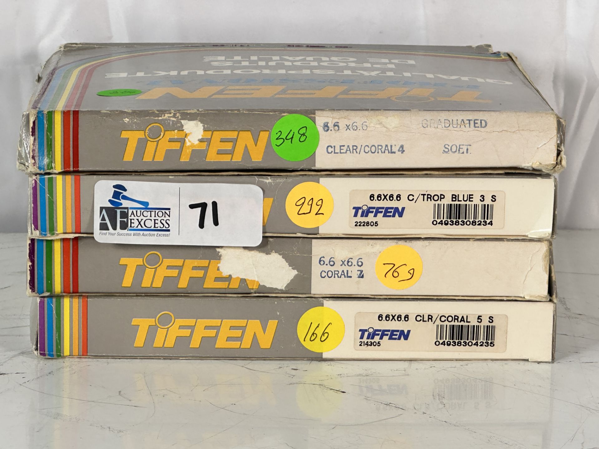 Lot of 4 Tiffen 6.6x6.6 Filters including Tiffen Coral Z, Coral 5S, C/Trop Blue 3S, Clear/Coral4 Sof - Image 2 of 3