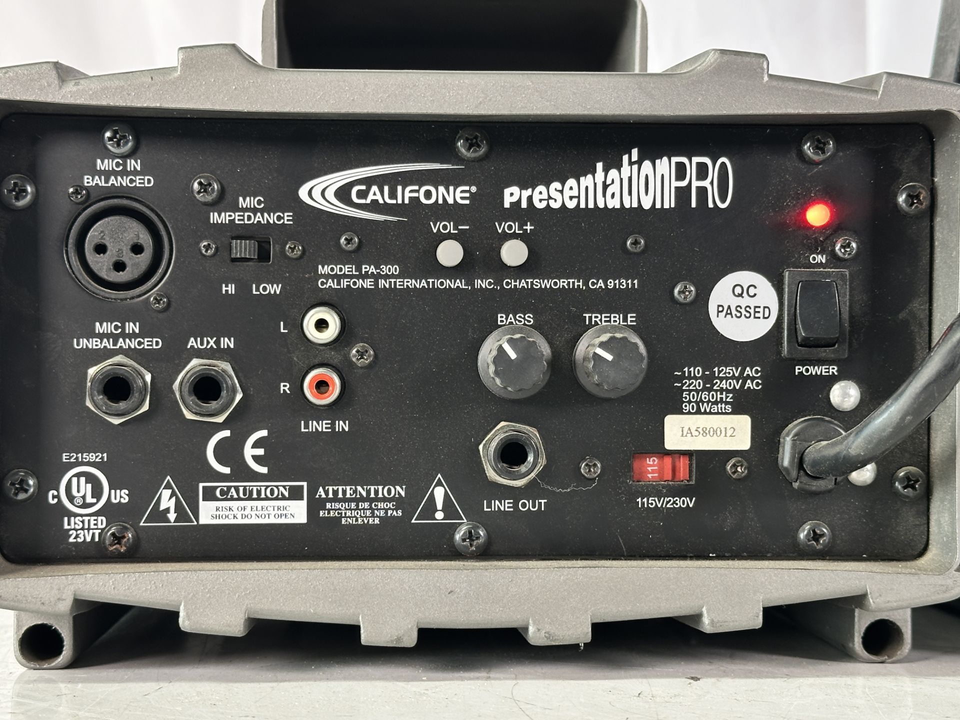Lot of 2 Powered Portable Speakers, Anchor AN-1000x Monitor + Califone PA-300 Presentation PA Speake - Image 5 of 6