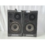 Pair of Anchor MPA-3500A Audio Portable PA Amp Sound System Speakers