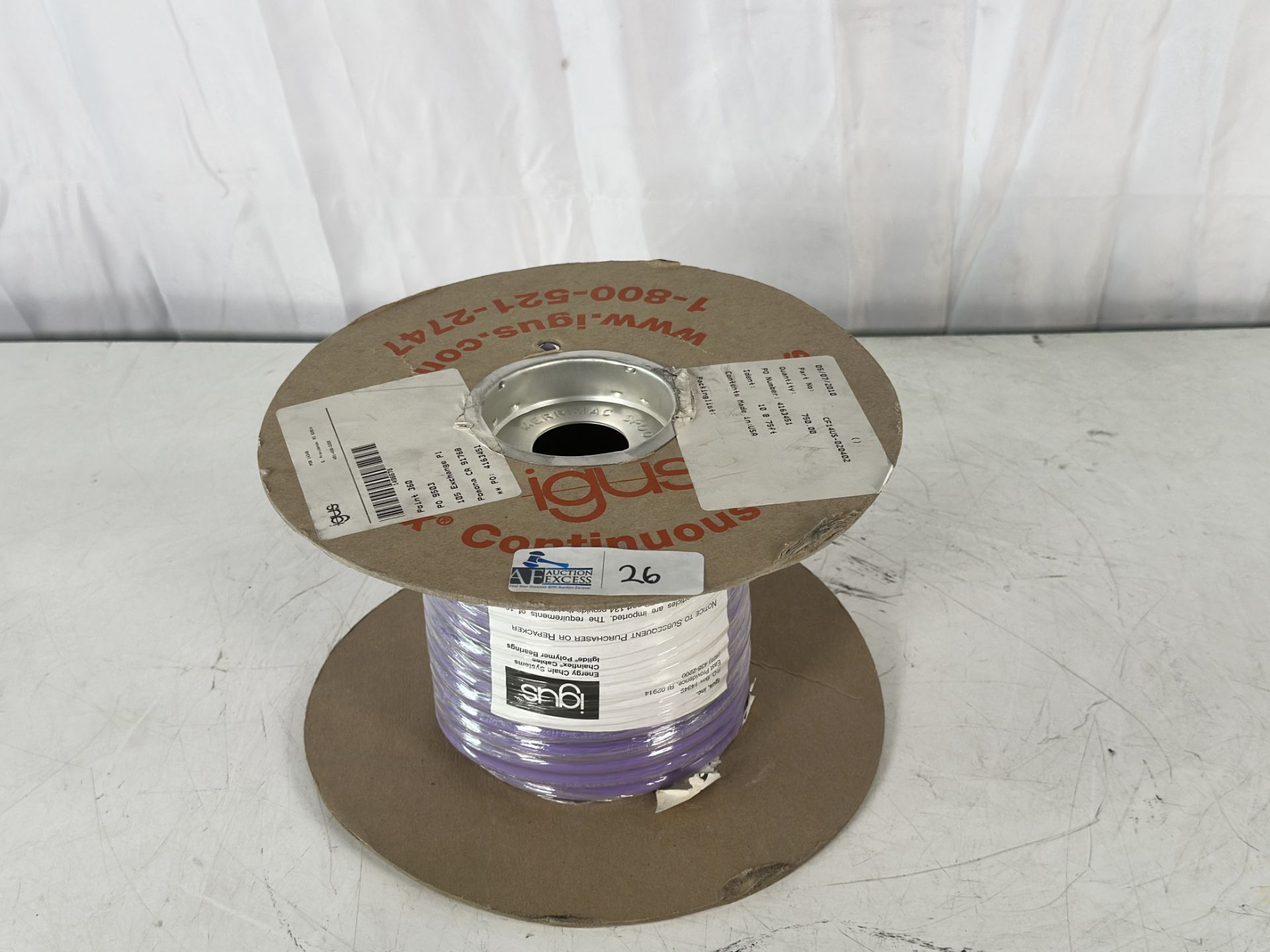 75' Igus Chainflex CF14US-020402 Cat5E Ethernet Cable Spool Purple New, Sealed - Image 4 of 4