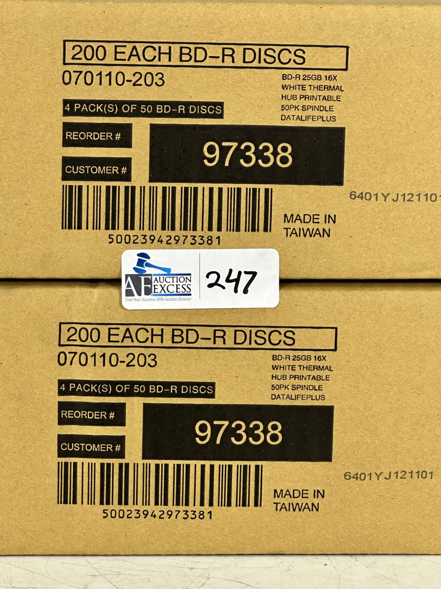 Verbatim BD-R 25GB 6X DataLifePlus White Thermal/Hub Printable - 4 Packs of 50 BD-R Discs (200 Total - Image 2 of 4