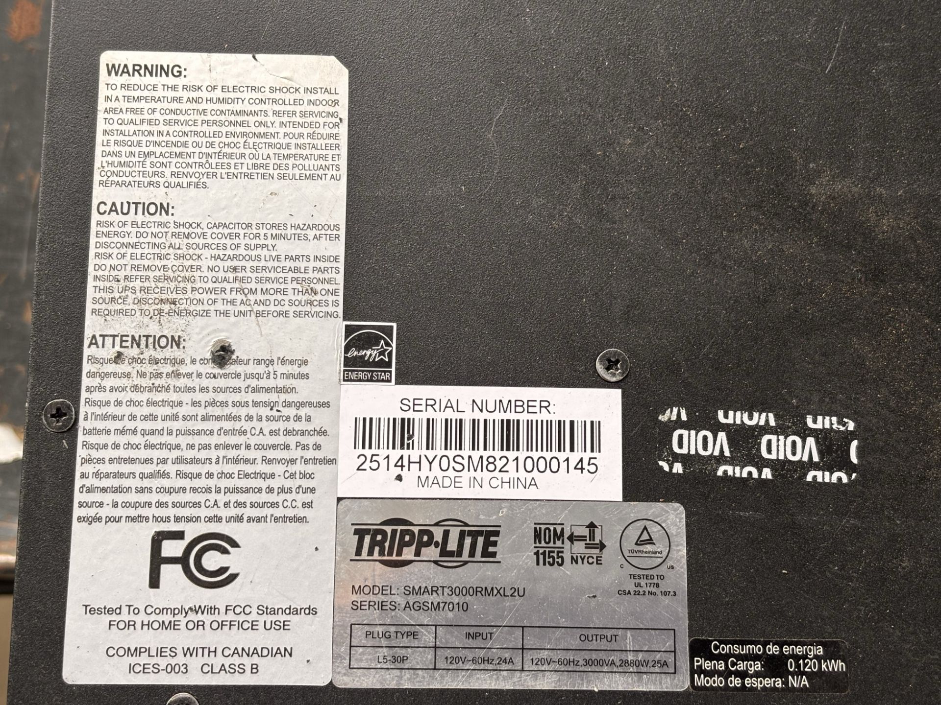 Lot of 2 Tripp Lite Smartpro Smart3000RMXL2U 3000va Rack-mountable UPS' 2.65 Kva/2.9 Kw - Image 6 of 9
