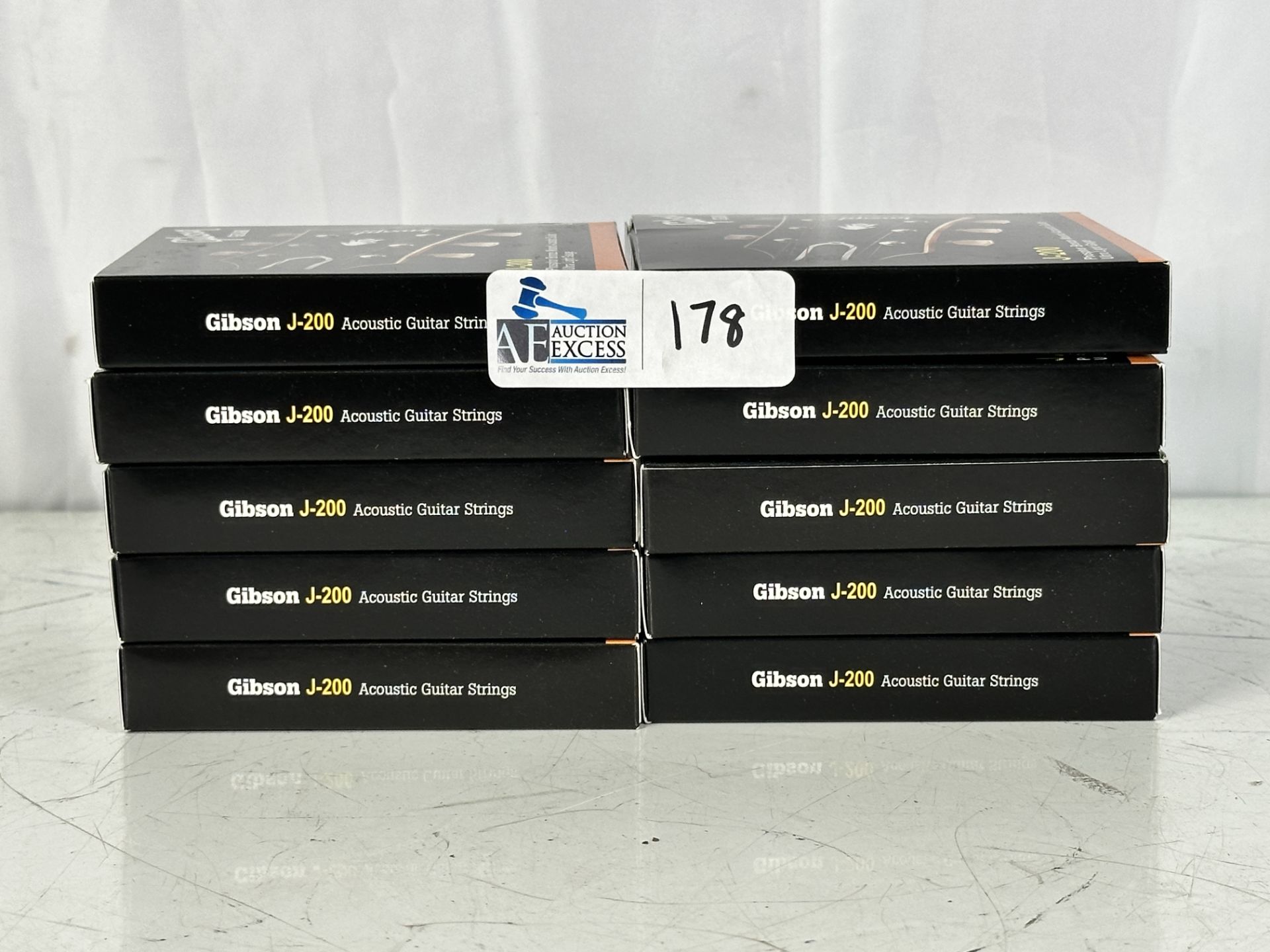 Box of 10 Gibson Pure J-200 Phosphor Bronze Wound Acoustic Guitar Strings Light Gauge New