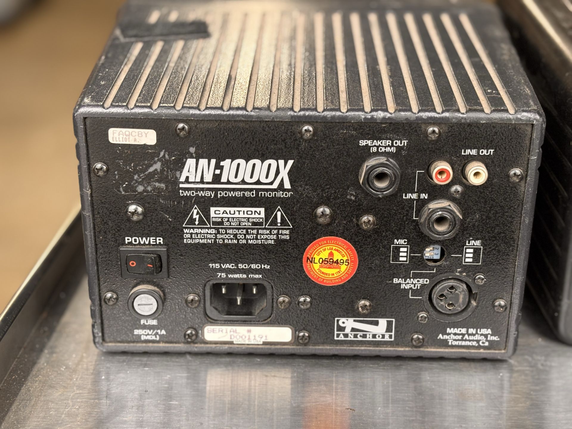 Lot of 2 Anchor Audio AN-1000X Black Powered Speaker Monitors - Image 6 of 8