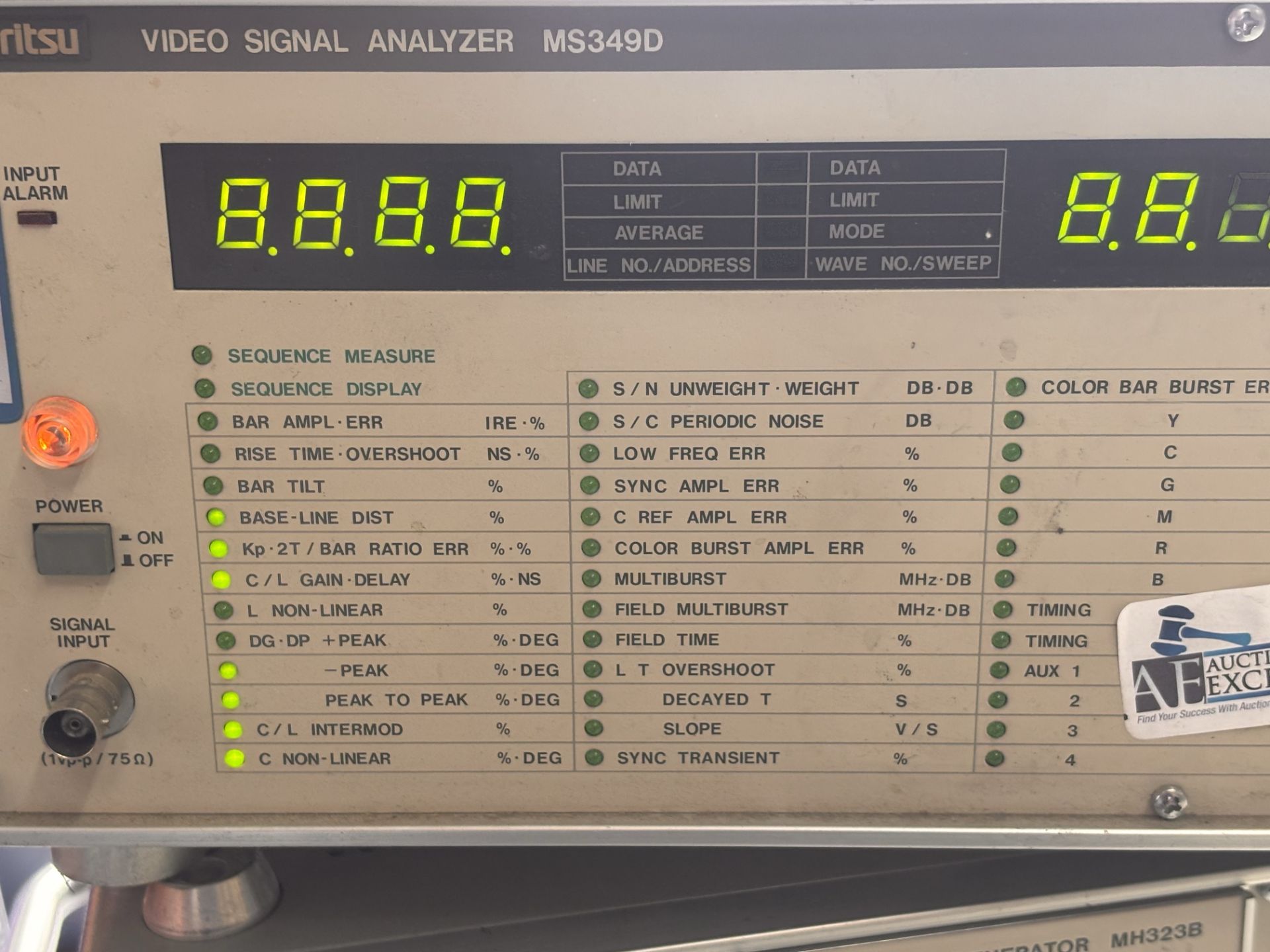 Lot of (2) Anritsu Test Units: Anritsu MS349D Video Signal Analyzer + Anritsu MG311B1 Video Signal G - Image 10 of 11