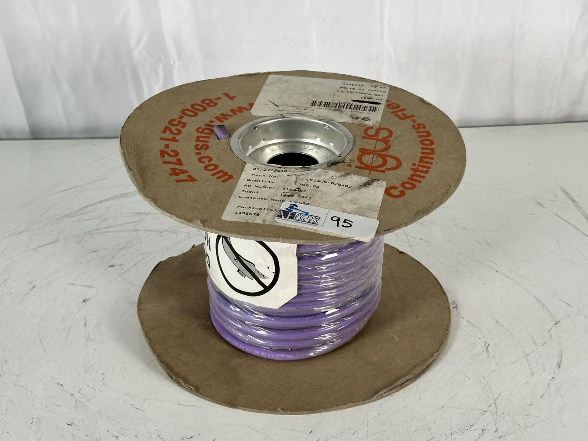75' Igus Chainflex CF14US-020402 Cat5E Ethernet Cable Spool Purple New, Sealed