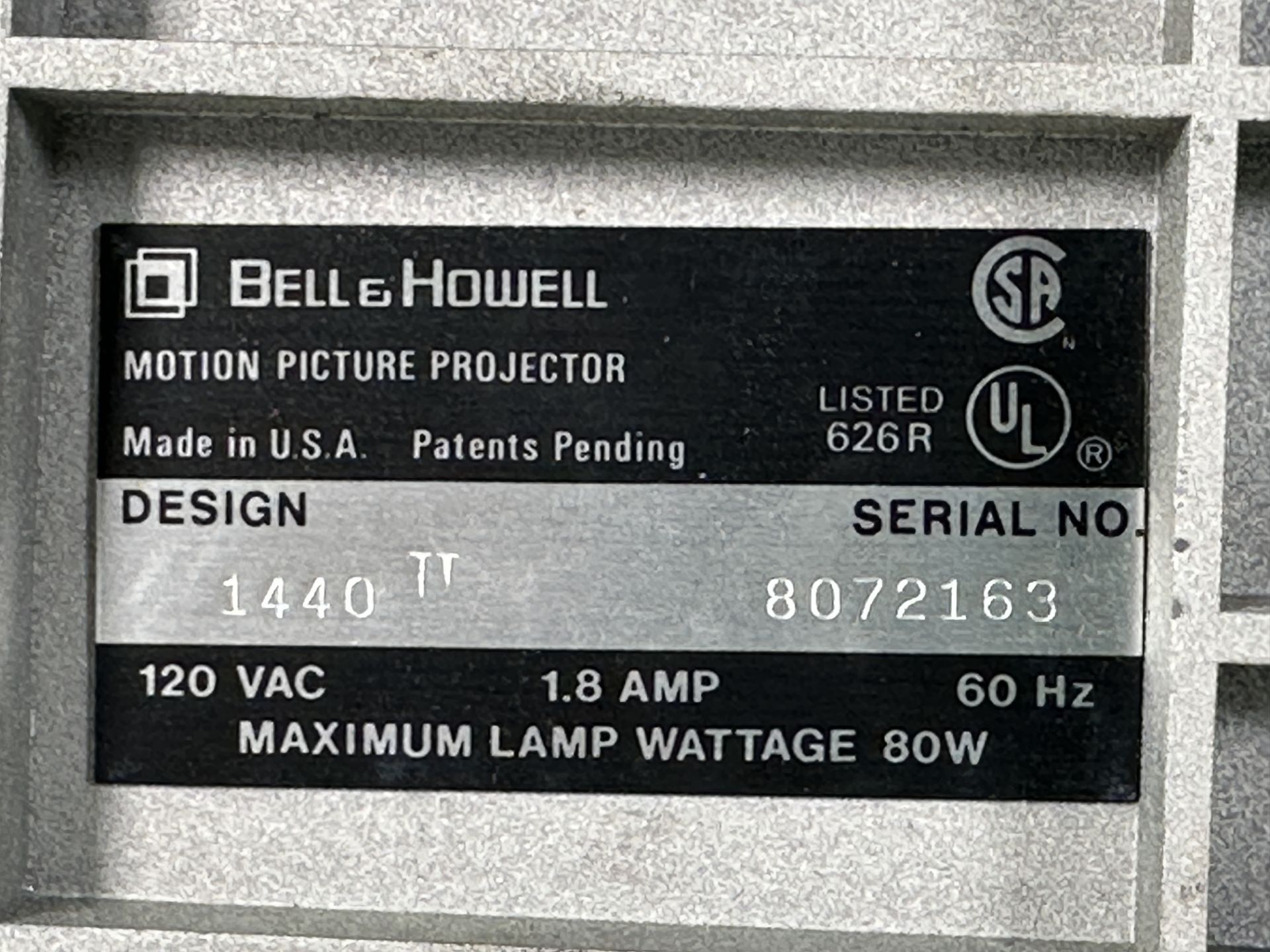 Bell & Howell MX43 Lumina II Dual 8mm Super Motion Picture Projector - Image 4 of 4