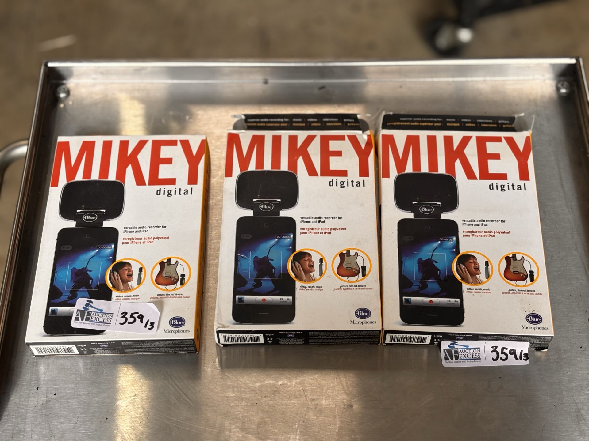 Lot of 3 Blue MIKEY-DIGITAL iPod iPhone Versatile Audio Recording Microphones New