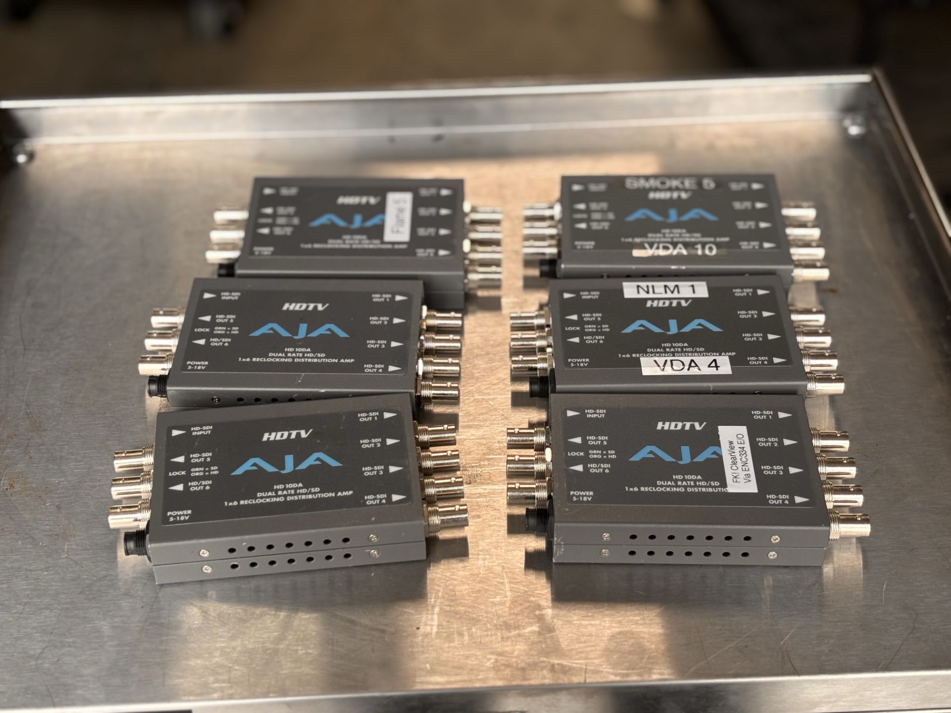 Lot of 6 AJA HD10DA 1x6 HD/SD Re-locking Distribution Amplifiers Dual Rate - Image 4 of 4