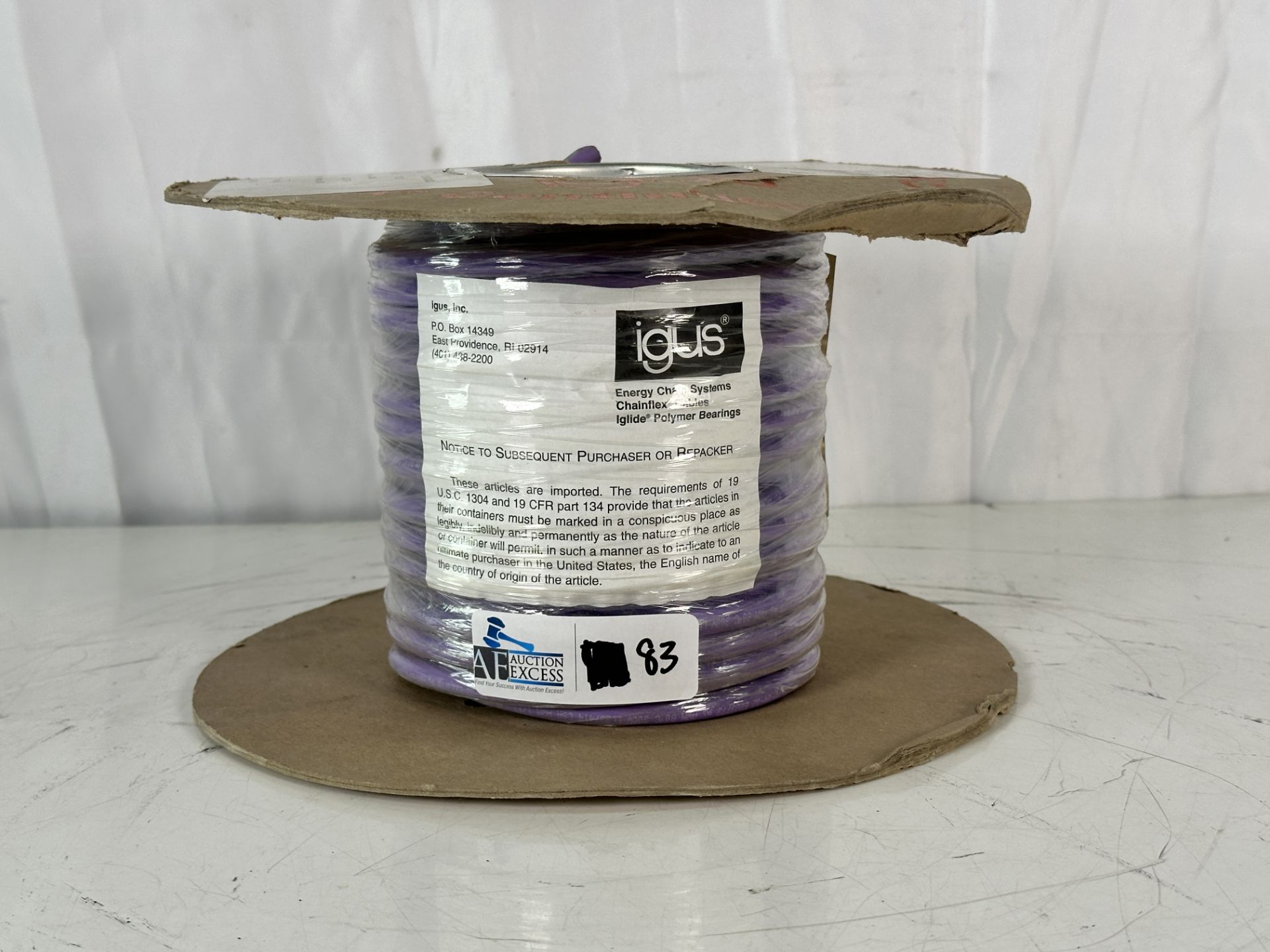 75' Igus Chainflex CF14US-020402 Cat5E Ethernet Cable Spool Purple New, Sealed