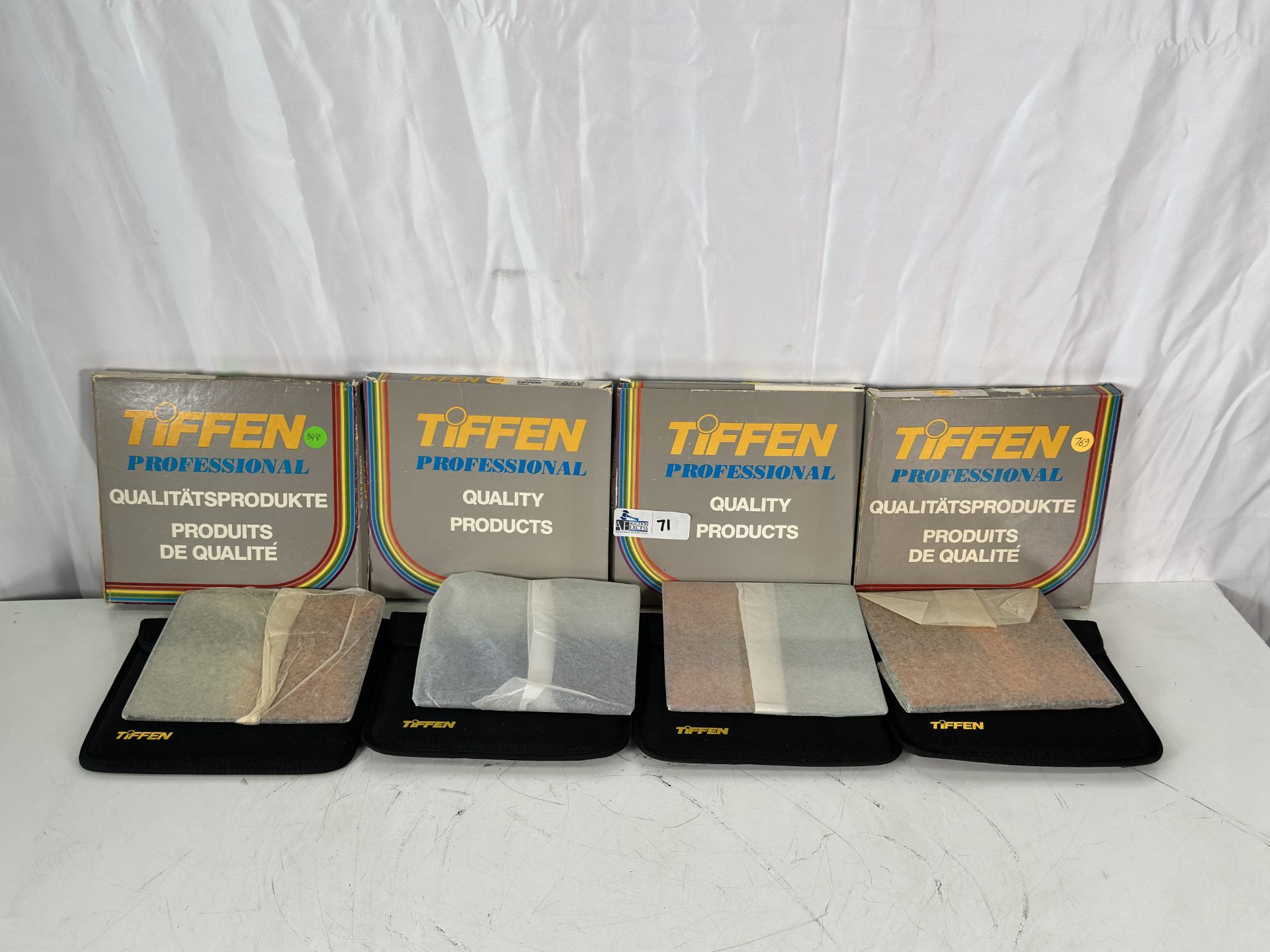 Lot of 4 Tiffen 6.6x6.6 Filters including Tiffen Coral Z, Coral 5S, C/Trop Blue 3S, Clear/Coral4 Sof