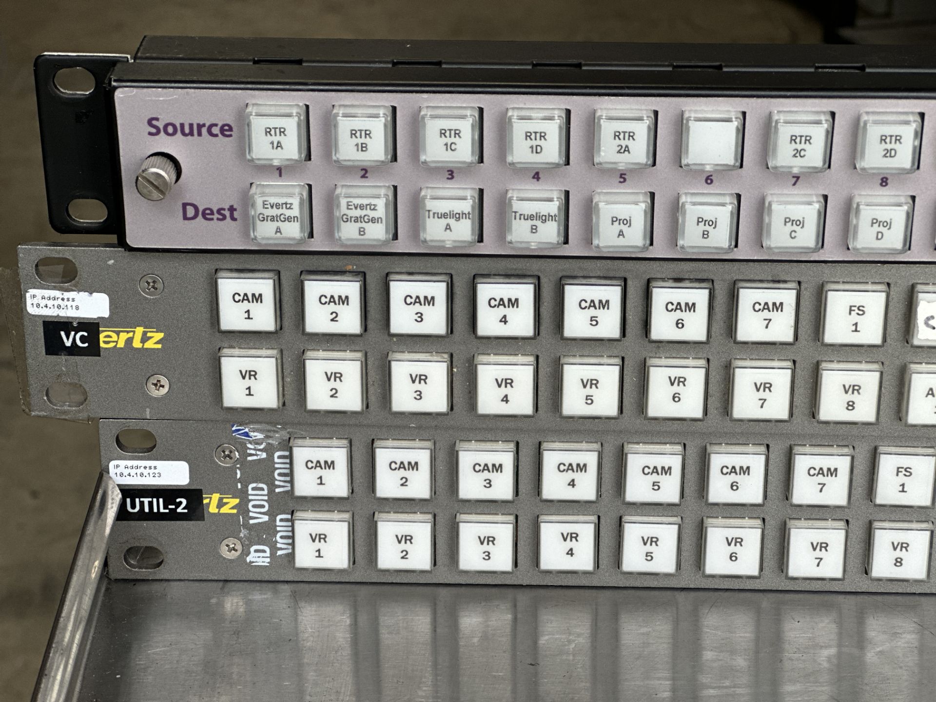 Lot of 2 Evertz CP-3201E Control Panels + Miranda CP1616 Control Panel - Image 3 of 7