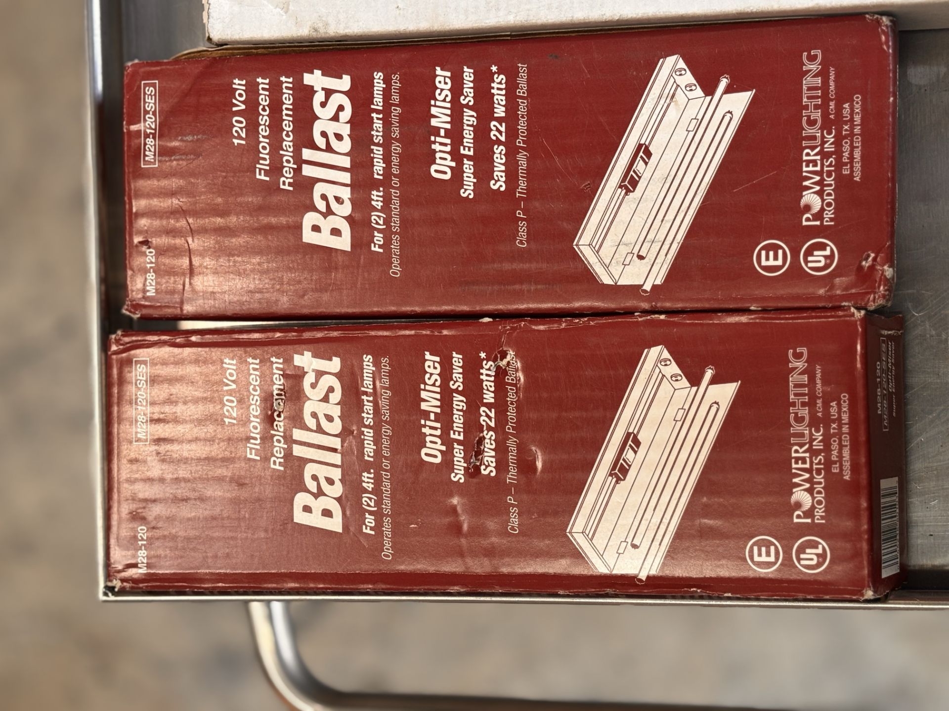 Lot of 6 Ballasts New Old Stock including Advance Ballast R-2S40-1-TP, (2) Power Lighting M28-120-SE - Image 2 of 5