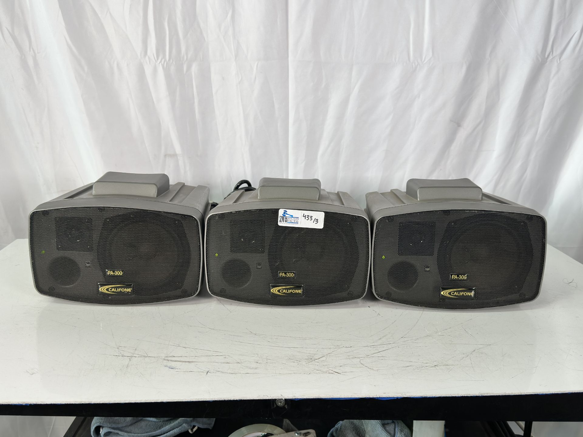 Lot of 3 Califone PA-300 Presentation Pro 90 Watt Stereo PA Speakers
