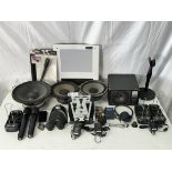 Lot of Misc Speakers, Microphones and Periphals including Atlas Sound 18SC Wall Mount Speaker, (2) P
