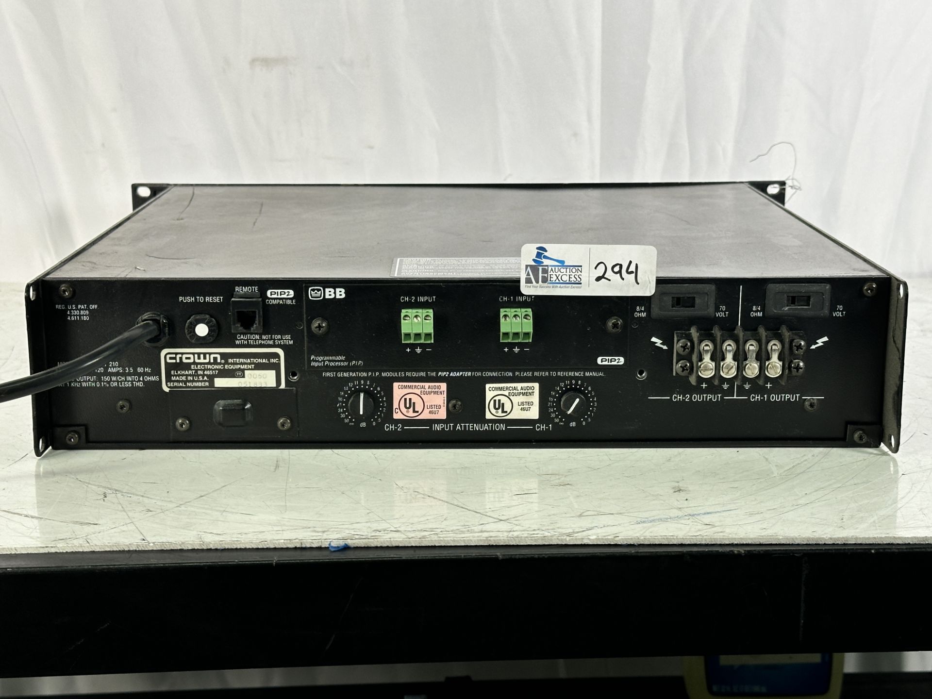 Crown Com-Tech 210 2-Channel Power Amplifier - Image 4 of 4