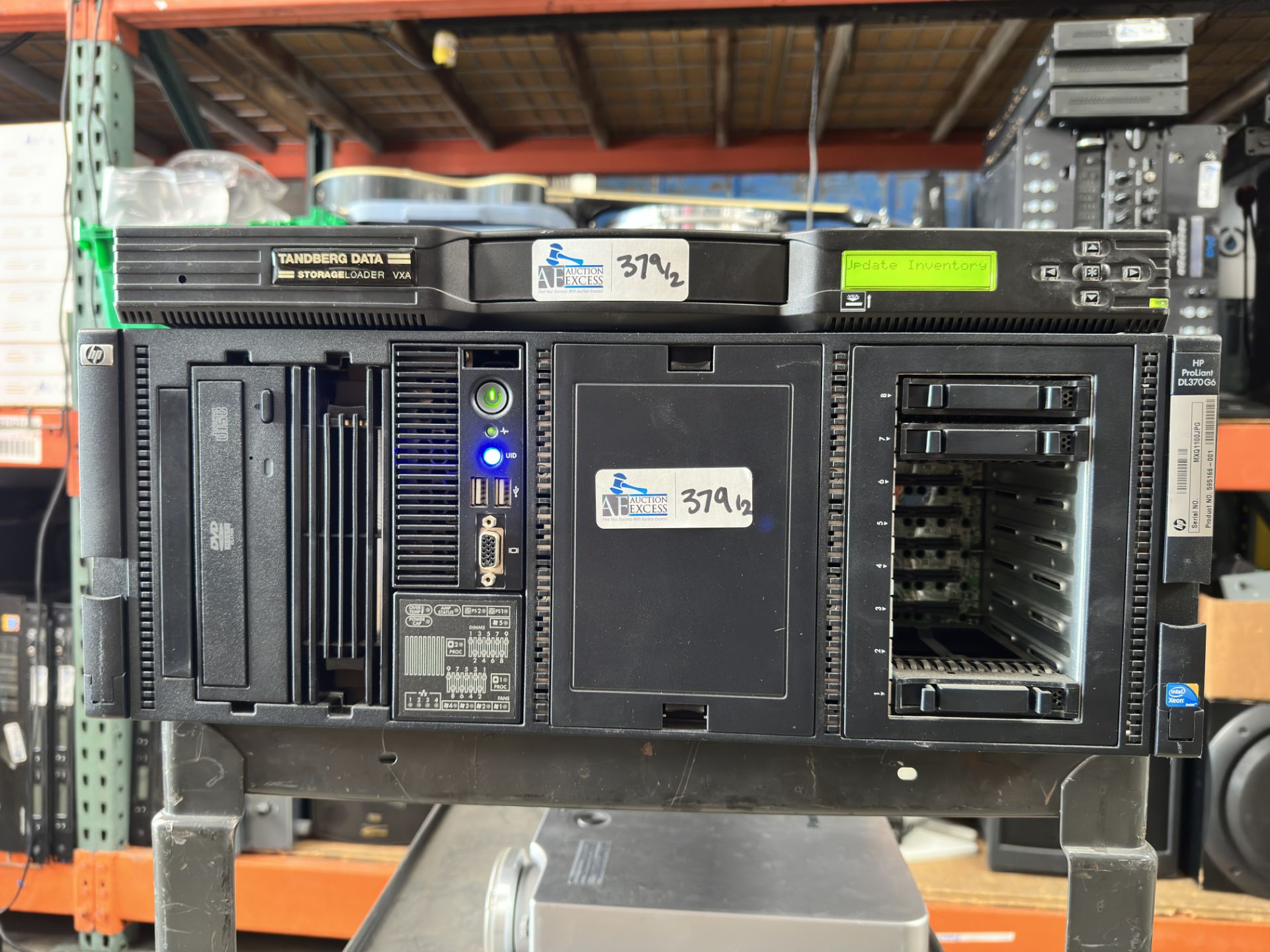 Lot of 2 Networking: HP DL370G6 (includes RAM and Processor) + Tandberg VXA Storage Loader
