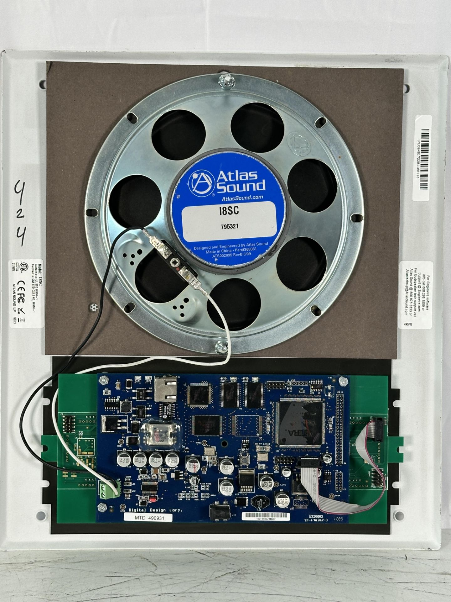 Lot of Misc Speakers, Microphones and Periphals including Atlas Sound 18SC Wall Mount Speaker, (2) P - Image 9 of 9