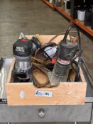 Lot of Tools Including Rocky 30 Trim Router, Drill Master 1/4" Trim Router, Aro Pneumatic Hand Sande