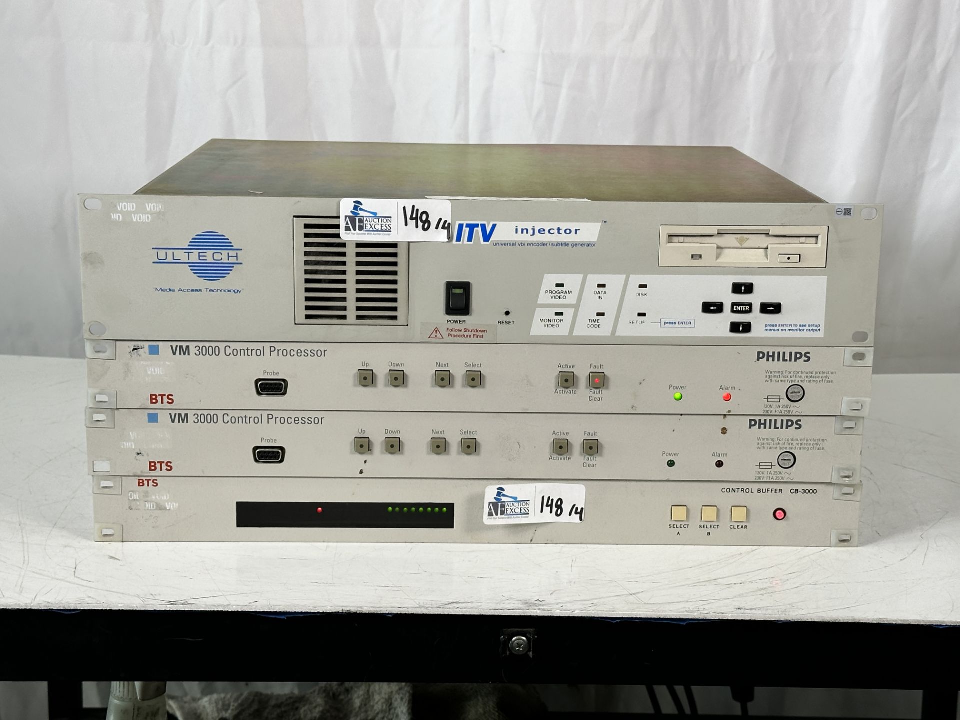 Lot of (4) Broadcasting Rack Units, (2) Philips VM 3000 Control ...