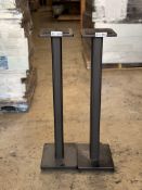 Pair of Black Metal Floor Speaker Stands for Studio Monitors - 9x8" Top Plate
