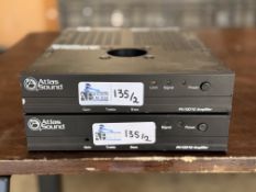 Lot of (2) Atlas Sound PA1001G Single Channel 100-Watt Pole Mount Amplifiers