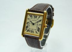 Gents 18ct gold Cartier wristwatch