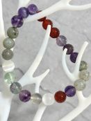 Leo – Selenite/ Carnelian/ Fluorite/ Amethyst/ Labradorite bracelet