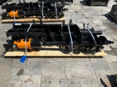 UNUSED MINI EXCAVATOR ATTACHMENT SET WHICH INCLUDES ( 1 ) BUCKET WITH TEETH ( 1 ) QUICK HITCH (