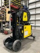 ESAB MIG 4004I PULSE WELDER; FEED 3004 WIRE FEEDER; APPROX 400 AMP; INDUSTRIAL SET UP