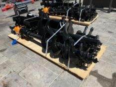 UNUSED MINI EXCAVATOR ATTACHMENT SET WHICH INCLUDES ( 1 ) BUCKET WITH TEETH ( 1 ) QUICK HITCH (