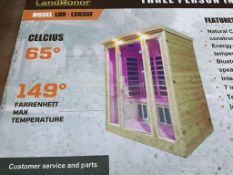 UNUSED LANDHONOR THREE PERSON INDOOR INFRARED SAUNA ROOM MODEL LHR -LSN30F