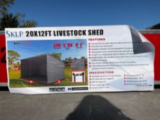 UNUSED SKLP 20FT x 12FT LIVESTOCK SHED MODEL SK-LS20, APPROX 240SQ FT FLOOR SPACE, APPROX PEAK CE...