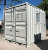 10FT MULTI-USE CONTAINER W/ SIDE DOOR & WINDOW, FORK POCKETS