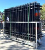 UNUSED SKLP10FT L x 7FT H GALVANIZED STEEL FENCE MODEL SK-N20,APPROX 30PCS FENCE PANELS + 31PCS PO