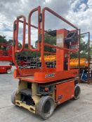 2015 JLG MANLIFT MODEL 1230ES, ELECTRIC, APPROX MAX PLATFORM HEIGHT 12FT, NON MARKING TIRES, BUILT