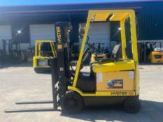 HYSTER FORKLIFT MODEL E50XM2-33, ELECTRIC, 48V, APPROX MAX CAPACITY 4800LBS, APPROX MAX HEIGHT 189i