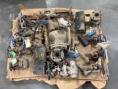 LOT OF INDUSTRIAL VALVES IN MULTIPLE BRANDS, SIZES, AND CONFIGURATIONS; SUITABLE FOR PARTS, REBUI...