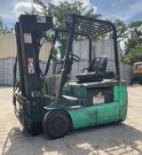 MITSUBISHI FORKLIFT MODEL FB20NT, ELECTRIC, APPROX MAX CAPACITY 3000LBS, APPROX MAX HEIGHT 222in,...